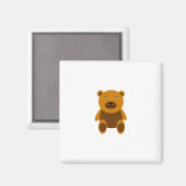 Bruine teddybeer clipart magneet (Voorkant / Achterkant)