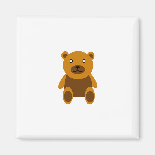 Bruine teddybeer clipart magneet (Voorkant)