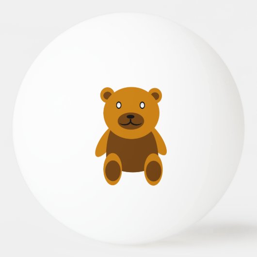 Bruine teddybeer clipart pingpongbal (Achterkant)