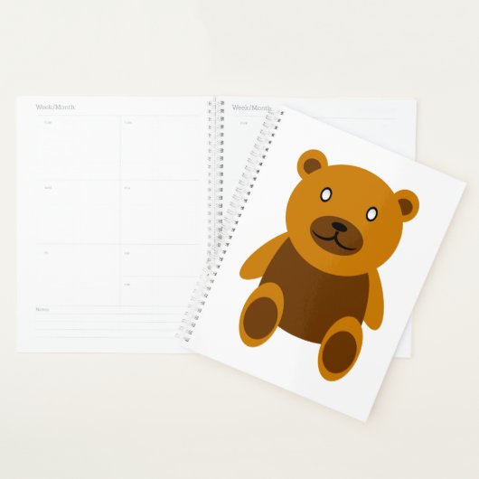 Bruine teddybeer clipart planner (Display)