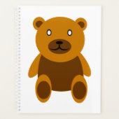 Bruine teddybeer clipart planner (Voorkant)