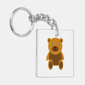 Bruine teddybeer clipart sleutelhanger (Voorkant Links)