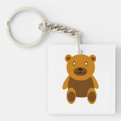 Bruine teddybeer clipart sleutelhanger (Voorkant)