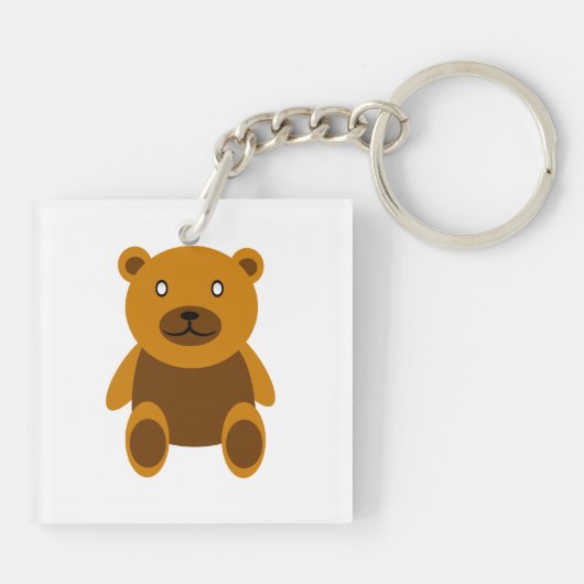 Bruine teddybeer clipart sleutelhanger (Achterkant)