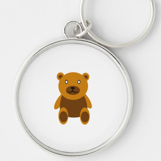 Bruine teddybeer clipart sleutelhanger (Voorkant)