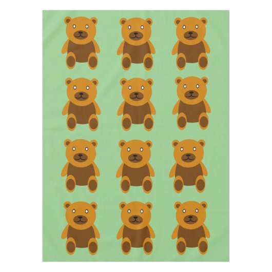 Bruine teddybeer clipart tafelkleed (Voorkant)