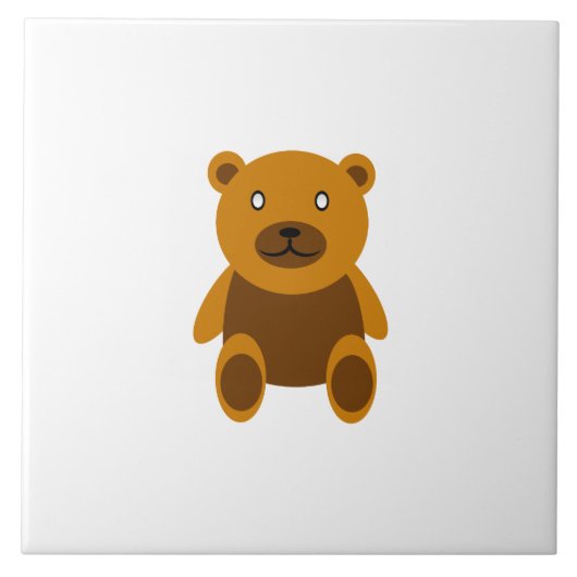 Bruine teddybeer clipart tegeltje (Voorkant)