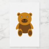 Bruine teddybeer clipart voedselcontainer etiket (Enkel label)