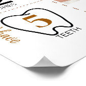 Bruine Teddybeer Eerste Verjaardag Mijlpaal teken Poster (Hoek)