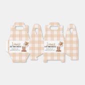 Bruine Teddybeer Eerste Verjaardagsfeestgunst Box Bedankdoosjes (Uitgevouwen)