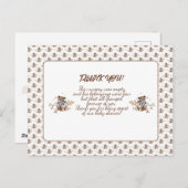 Bruine teddybeer Het is een jongen! Bedankkaart Briefkaart (Voorkant / Achterkant)