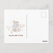 Bruine teddybeer Het is een jongen! Bedankkaart Briefkaart (Achterkant)