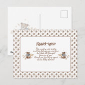 Bruine teddybeer Het is een jongen! Bedankkaartje Briefkaart (Voorkant / Achterkant)