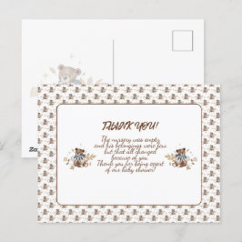 Bruine teddybeer Het is een jongen! Dank je ansich Briefkaart