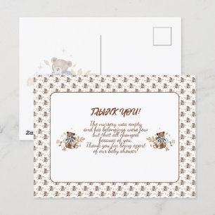Bruine teddybeer Het is een jongen! Dank je ansich Briefkaart