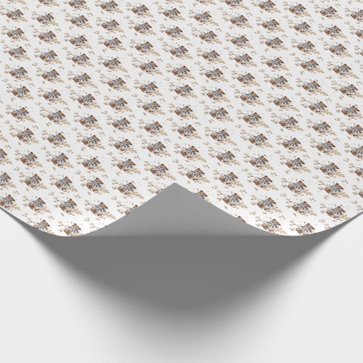 Bruine teddybeer, het is een jongen! douchebak cadeaupapier (Hoek)