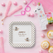 Bruine teddybeer, het is een jongen! douchebak papieren bordje (Feest)