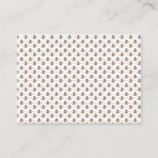 Bruine teddybeer, het is een jongen! douchen informatiekaartje (Achterkant)