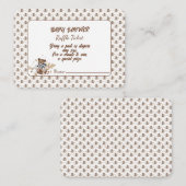 Bruine teddybeer, het is een jongen! douchen informatiekaartje (Voorkant / Achterkant)