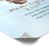 Bruine teddybeer hete luchtballon Mom-osa barteken Poster (Hoek)