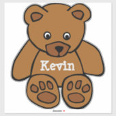bruine teddybeer op maat sticker (Vel)