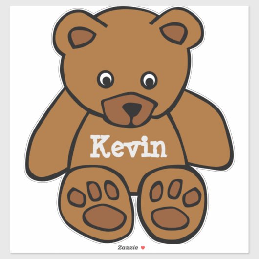 bruine teddybeer op maat sticker (Vel)