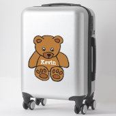 bruine teddybeer op maat sticker (Koffer)