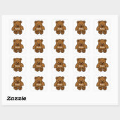 bruine teddybeer op maat vierkante sticker (Vel)