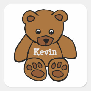bruine teddybeer op maat vierkante sticker