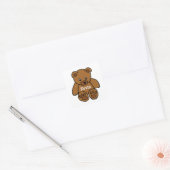 bruine teddybeer op maat vierkante sticker (Envelop)