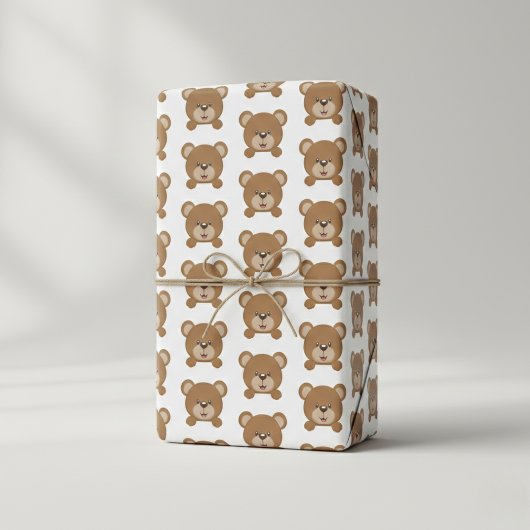 Bruine teddybeer patroon cadeaupapier