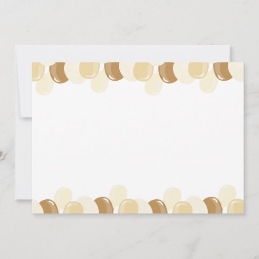 Bruine teddybeer uitnodiging teddyBaby shower (Achterkant)