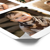 Bruine Teddybeer Verjaardag Foto Mijlpaal teken Poster (Hoek)