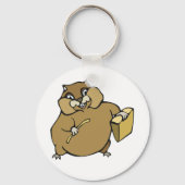 Bruine tekenfilmhamster met kaas sleutelhanger (Voorkant)