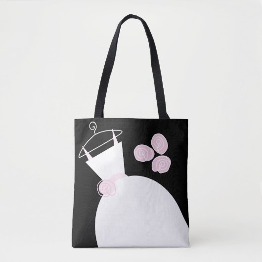 Bruine tekst van de bruine bruidsbruin tote bag (Voorkant)