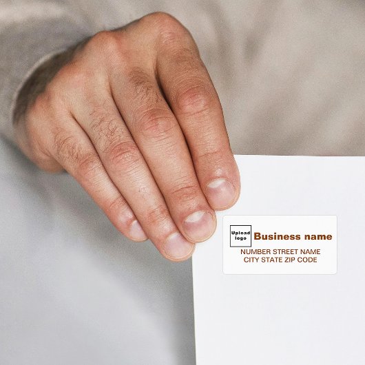 Bruine teksten Bedrijfs adreslabel Etiket