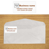 Bruine teksten Bedrijfs adreslabel Etiket
