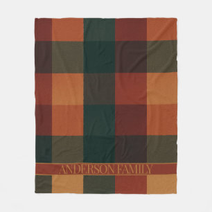 Bruine Terracotta Buffalo Plaid Geruit Fleece Deken
