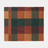 Bruine Terracotta Buffalo Plaid Geruit Fleece Deken (Voorkant (Horizontaal))