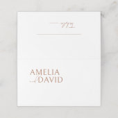 Bruine terracotta minimalistisch elegant plaatskaartje (Buitenkant ongevouwen)