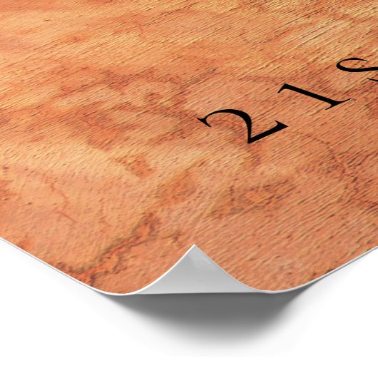 Bruine terracotta muur foto verjaardag welkom poster (Hoek)