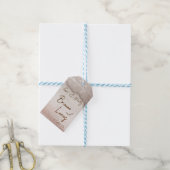 Bruine terracotta waterverf bruiloft monogrammed cadeaulabel (Met Touw)