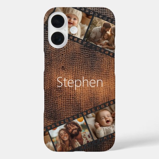 Bruine Textuur Film Strip Foto Case-Mate iPhone Case (Achterkant)