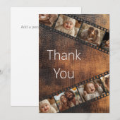 Bruine Textuur Film Strip Foto Dank u kaart (Voorkant / Achterkant)