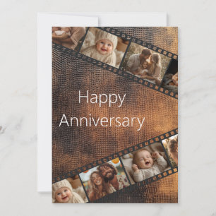 Bruine Textuur Film Strip Foto Jubileum Kaart