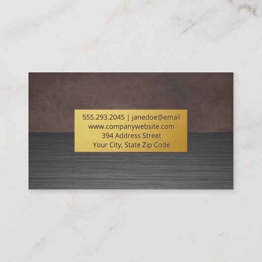 Bruine textuur | Metaaltextuur Visitekaartje (Achterkant)