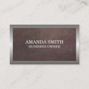 Bruine textuur   Zilver Lijst metallisch Visitekaartje