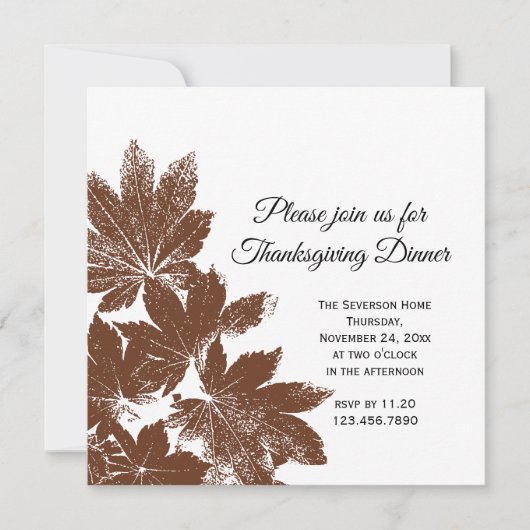 Bruine Thanksgiving zegel Kaart (Voorkant)