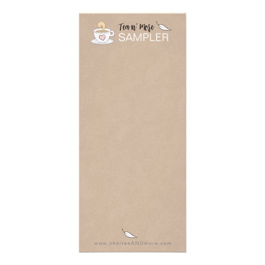 Bruine Thee Steekproefpak Zakelijke Giveaways Reclamekaart (Voorkant)
