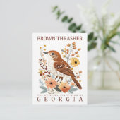Bruine Thrasher Bird of Georgia Verenigde Staten R Briefkaart (Staand voorkant)